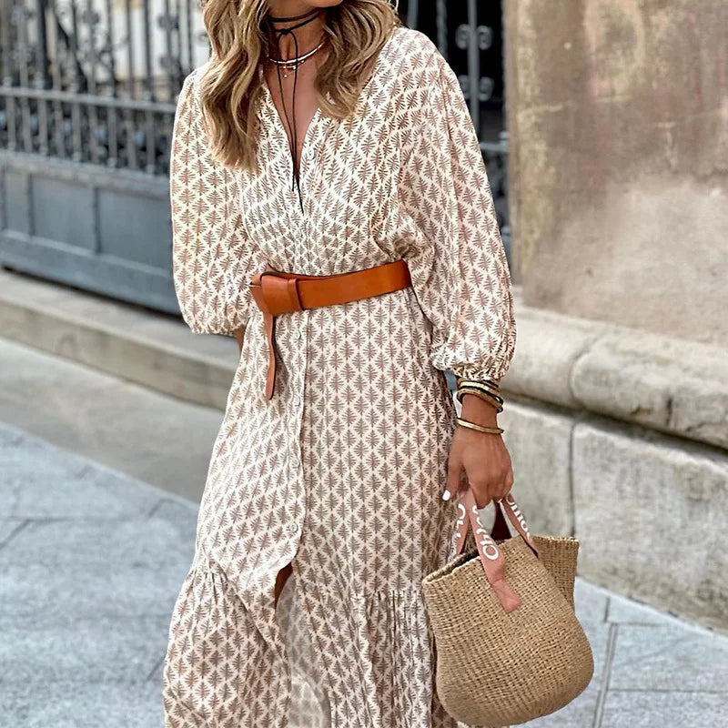 Vestido Casual Classico com Mangas Longas Ciane