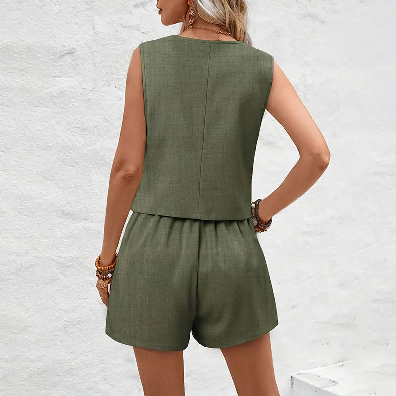 Conjunto Colete e Short de Alfaiataria Raquel