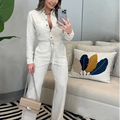 Conjunto de Camisa e Calça de Botão Manga Longa Fellinne