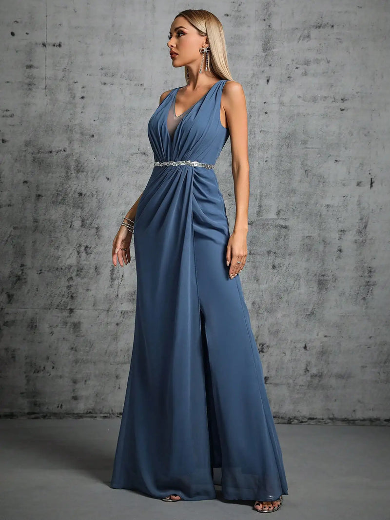 Vestido Longo Drapeado Jennifer