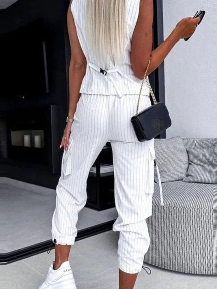 Conjunto Colete e Calça Risca de Giz Madrid
