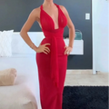 Vestido Longo Faixa na Cintura Costa Nua Tereza