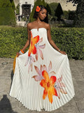 Vestido Tomara que Caia Plissado Floral
