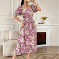 Vestido Estampa Floral e Laço Taynah