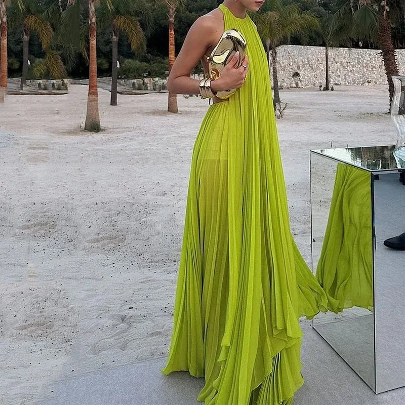 Vestido Longo Plissado Fellinne | Costa Nua