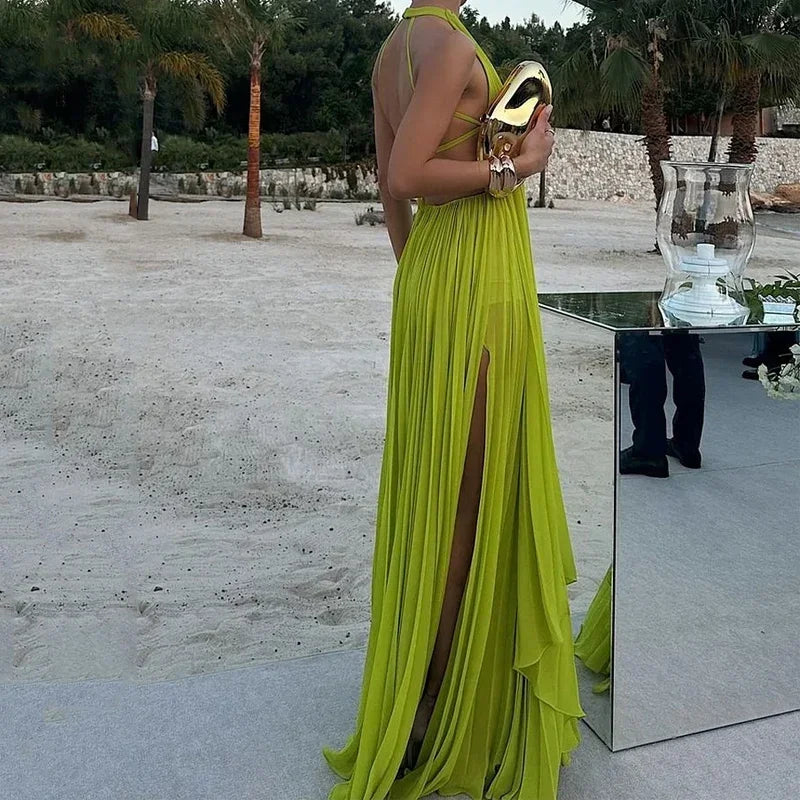 Vestido Longo Plissado Fellinne | Costa Nua